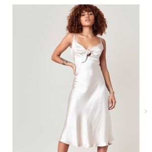 Champagne colored Midi Slip Dress